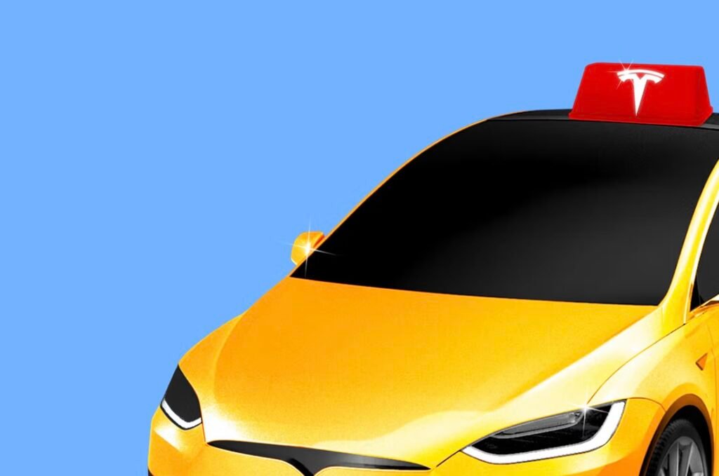 A driverless Tesla Model Y parked in Austin, Texas, featuring Tesla’s robotaxi branding during its soft launch rollout